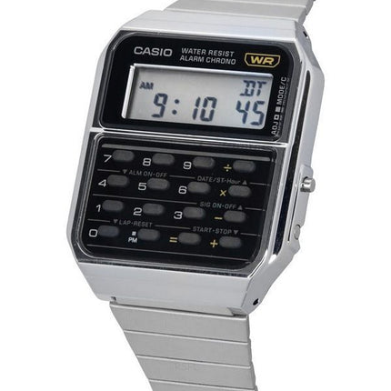 Reloj Casio Vintage con calculadora digital y cuarzo de acero inoxidable CA-500WE-1A para hombre