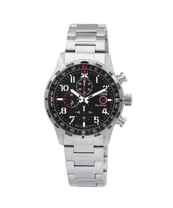 Reloj para hombre Citizen Eco-Drive cronógrafo de acero inoxidable con esfera negra CA0790-83E 100M