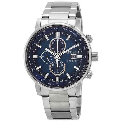 Reloj para hombre Citizen Eco-Drive cronógrafo de acero inoxidable con esfera azul CA0840-87L 100M