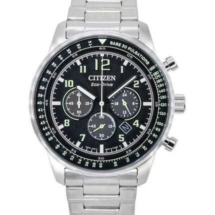 Reloj para hombre Citizen Eco-Drive cronógrafo de acero inoxidable con esfera negra CA4500-83E 100M