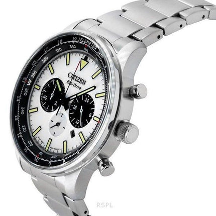 Reloj Citizen Eco-Drive cronógrafo de acero inoxidable con esfera blanca CA4500-91A 100M para hombre