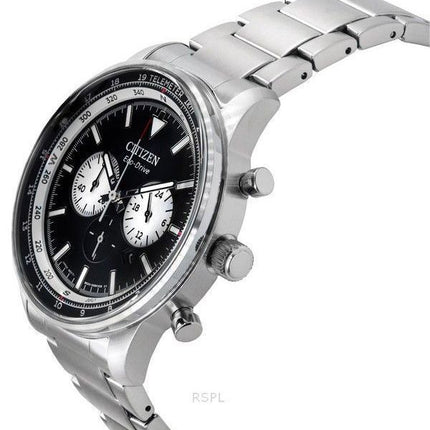 Reloj para hombre Citizen Eco-Drive cronógrafo de acero inoxidable con esfera negra CA4500-91E 100M