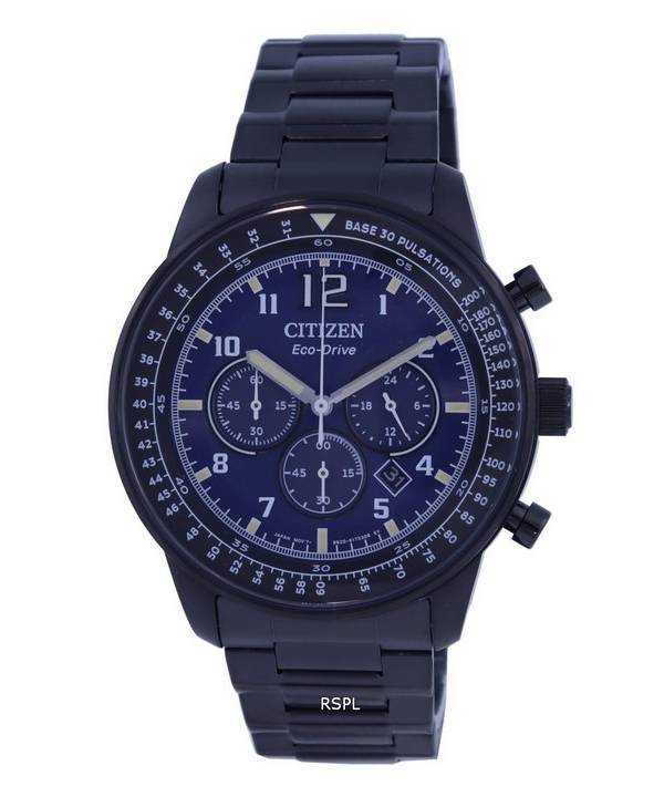 Citizen Cronógrafo Esfera azul Acero inoxidable Eco-Drive CA4505-80M 100M Reloj para hombre