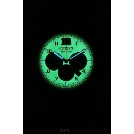 Reloj para hombre Citizen Eco-Drive cronógrafo de iones grises de acero inoxidable con esfera verde luminosa completa CA4507-84X