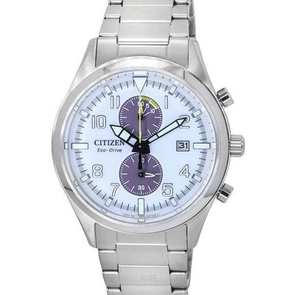 Citizen Classic Eco-Drive Cronógrafo Acero inoxidable Esfera blanca CA7028-81A 100M Reloj para hombre