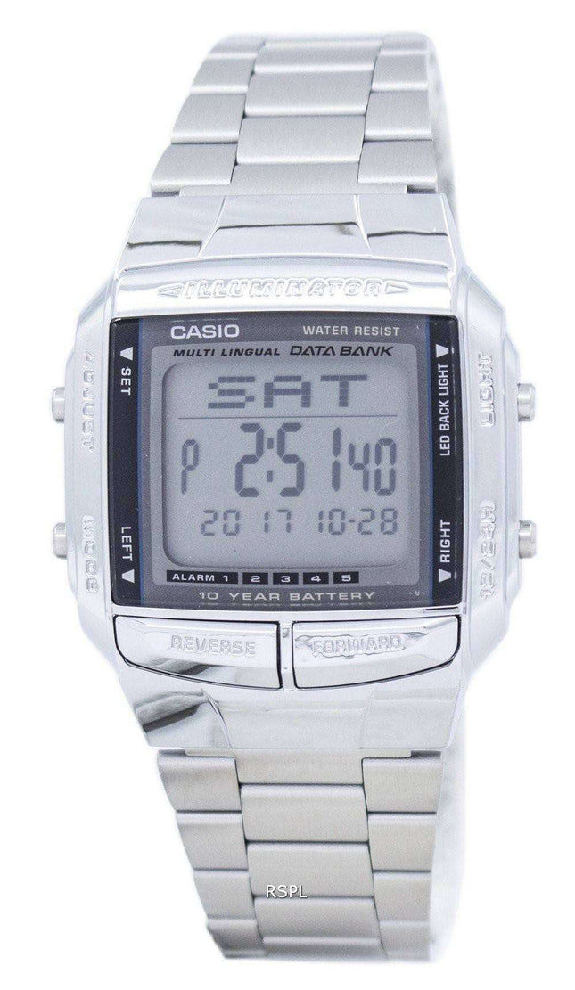 Casio Data Bank Illuminator Dual Time Alarm Digital DB-360-1A DB360-1A Reloj para hombre