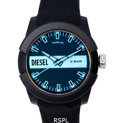 Reloj para hombre Diesel Double Up con correa de silicona y esfera multicolor de cuarzo DZ1982.