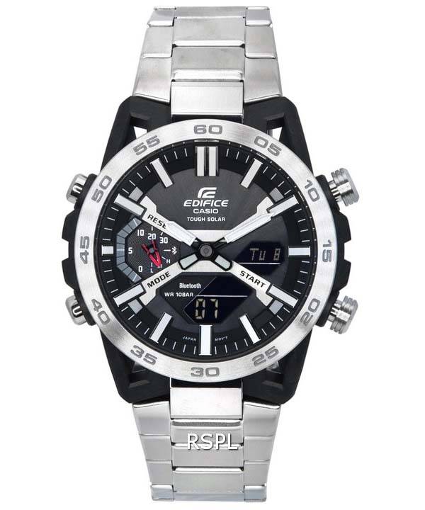 Casio Edifice Sospensione Mobile Link Esfera negra Solar ECB-2000D-1A ECB2000D-1 100M Reloj para hombre