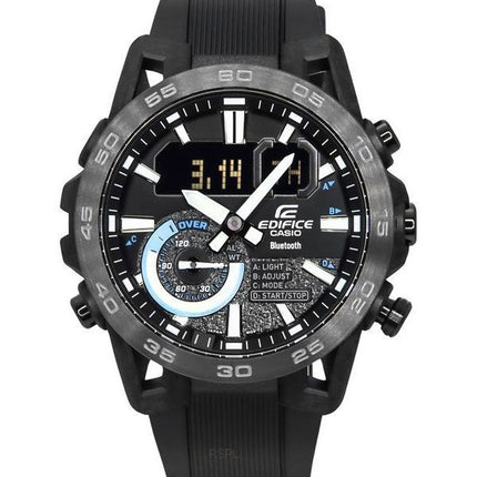 Reloj Casio Edifice Sospensione Smartphone Link Bluetooth analógico digital esfera negra cuarzo ECB-40PB-1A 100M para hombre