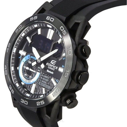 Reloj Casio Edifice Sospensione Smartphone Link Bluetooth analógico digital esfera negra cuarzo ECB-40PB-1A 100M para hombre