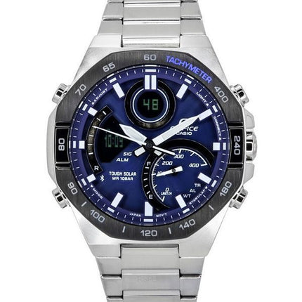 Reloj para hombre Casio Edifice analógico digital móvil enlace esfera azul Tough Solar ECB-950DB-2A 100M