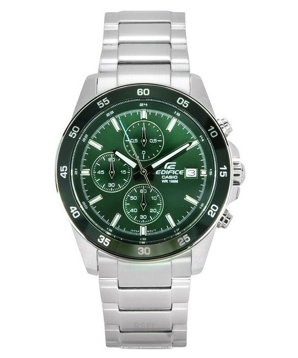 Reloj para hombre Casio Edifice analógico estándar cronógrafo acero inoxidable esfera verde cuarzo EFR-526D-3A 100M