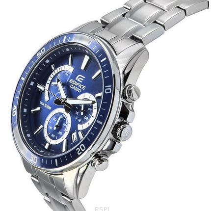 Reloj para hombre Casio Edifice analógico estándar cronógrafo acero inoxidable esfera azul cuarzo EFR-552D-2A 100M