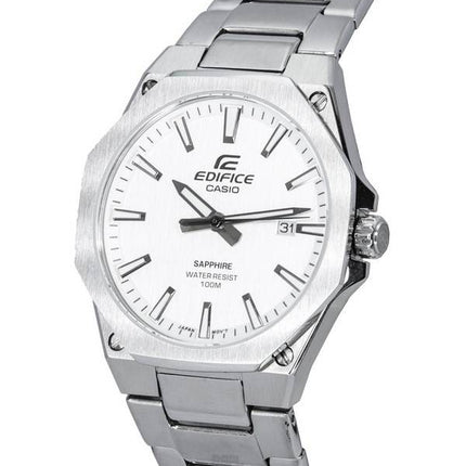 Casio Edifice Acero inoxidable Esfera blanca Cuarzo EFR-S108D-7A EFRS108D-7 100M Reloj para hombre