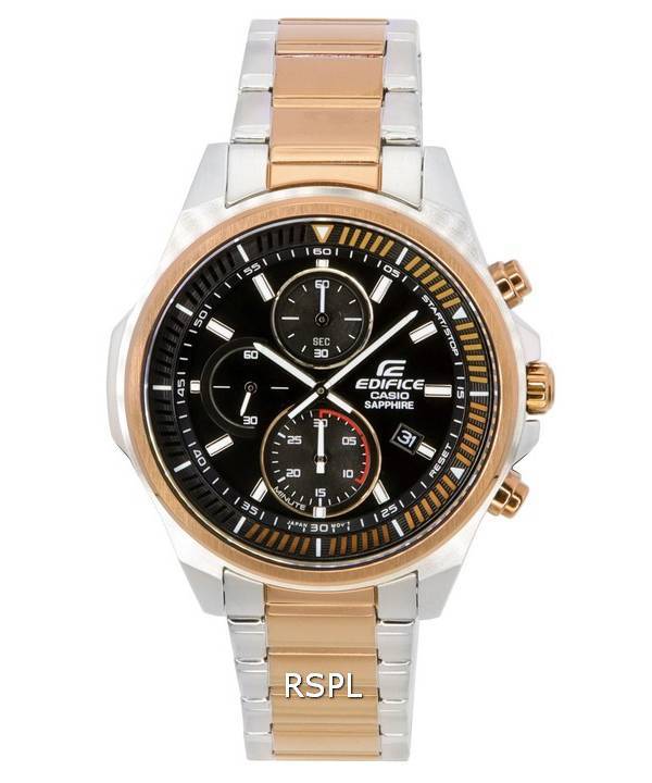 Reloj Casio Edifice EFR-S572GS-1A EFRS572GS-1 100M de cuarzo en dos tonos con esfera negra para hombre