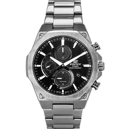 Reloj para hombre Casio Edifice Slim Line cronógrafo con cristal de zafiro analógico esfera gris Solar EFS-S570DC-1A 100M