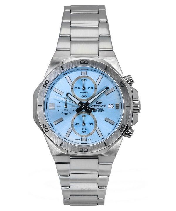 Reloj Casio Edifice Standard Cronógrafo Analógico de Acero Inoxidable con Esfera Azul de Cuarzo EFV-640D-2BV 100M para Hombre