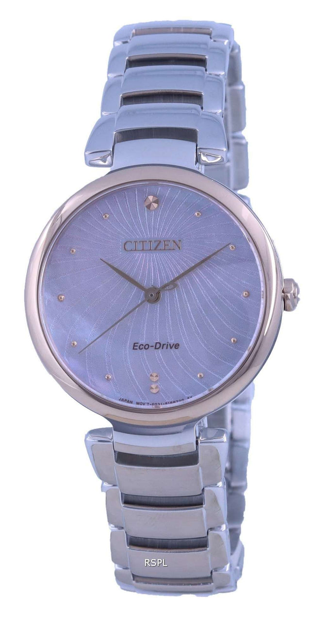 Reloj Citizen de nÃ¡car con esfera de dos tonos de acero inoxidable Eco-Drive EM0854-89Y para mujer