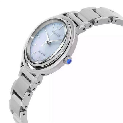 Reloj para mujer Citizen L Eco-Drive de acero inoxidable con esfera de nácar azul EM1100-84D