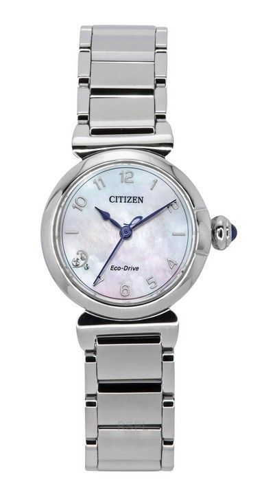 Reloj Citizen L Mae Eco-Drive EM1130-83D para mujer, de acero inoxidable, con esfera de nácar y detalles de diamantes