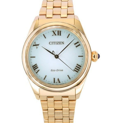 Reloj Citizen L Eco-Drive EM1143-81X para mujer, de acero inoxidable en tono oro rosa y esfera verde claro