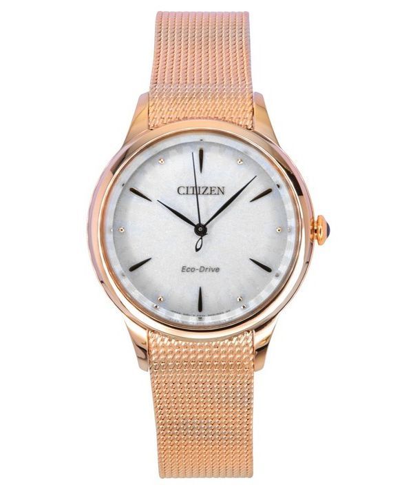 Reloj Citizen L Eco-Drive EM1153-88A para mujer, de acero inoxidable en tono oro rosa y esfera blanca