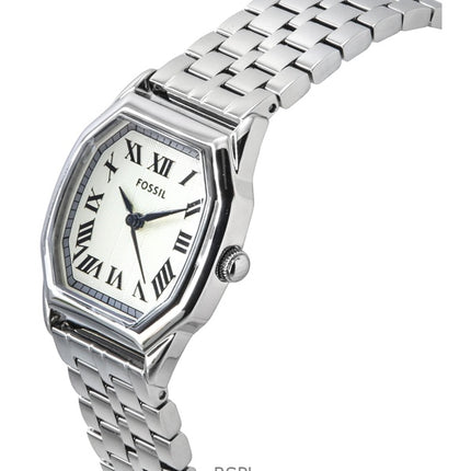 Reloj Fossil Harlow ES5363 de cuarzo con esfera color crema y acero inoxidable para mujer