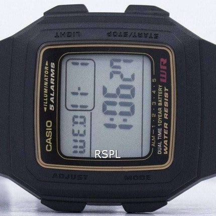 Casio Digital 5 Alarms Dual Time Illuminator F-201WA-9ADF F201WA-9ADF Reloj para hombre