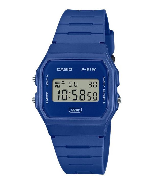 Reloj Casio POP Digital Blue Bio Based Resin Strap Quartz F-91WB-2A1 unisex