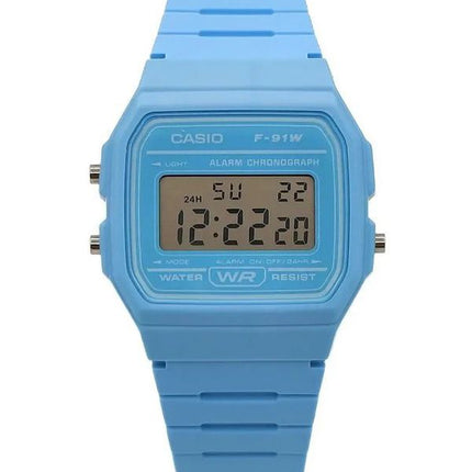 Reloj unisex Casio Digital de cuarzo con correa de resina azul F-91WC-2A