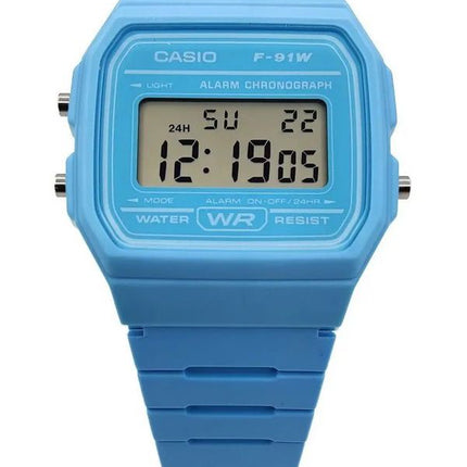 Reloj unisex Casio Digital de cuarzo con correa de resina azul F-91WC-2A