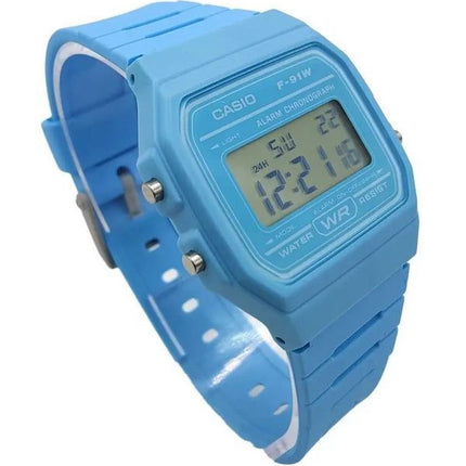 Reloj unisex Casio Digital de cuarzo con correa de resina azul F-91WC-2A