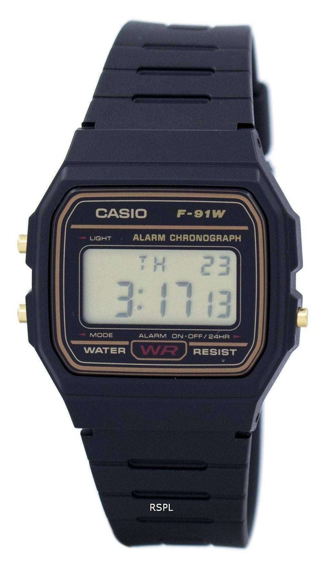 Reloj Casio alarma cronógrafo Digital F 91WG de 9S de los hombres