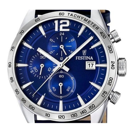 Reloj Festina Timeless Cronógrafo con correa de piel y esfera azul de cuarzo F16760-3 para hombre