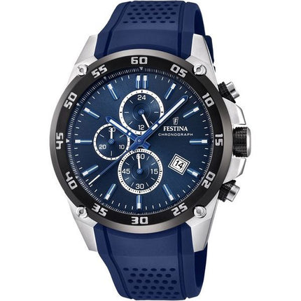 Reloj Festina The Originals Cronógrafo Correa de caucho Esfera azul Cuarzo F20330-2 100M para hombre