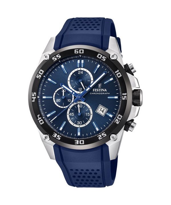 Reloj Festina The Originals Cronógrafo Correa de caucho Esfera azul Cuarzo F20330-2 100M para hombre