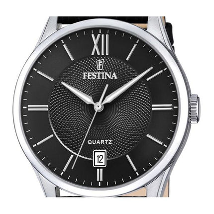 Reloj Festina Classics con correa de cuero y esfera negra de cuarzo F20426-3 para hombre