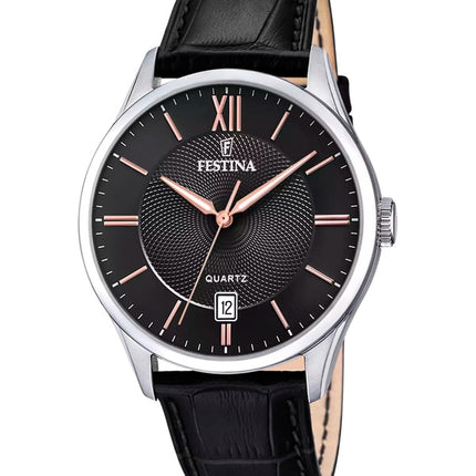 Reloj Festina Classics de cuarzo con correa de piel y esfera negra F20426-6 para hombre