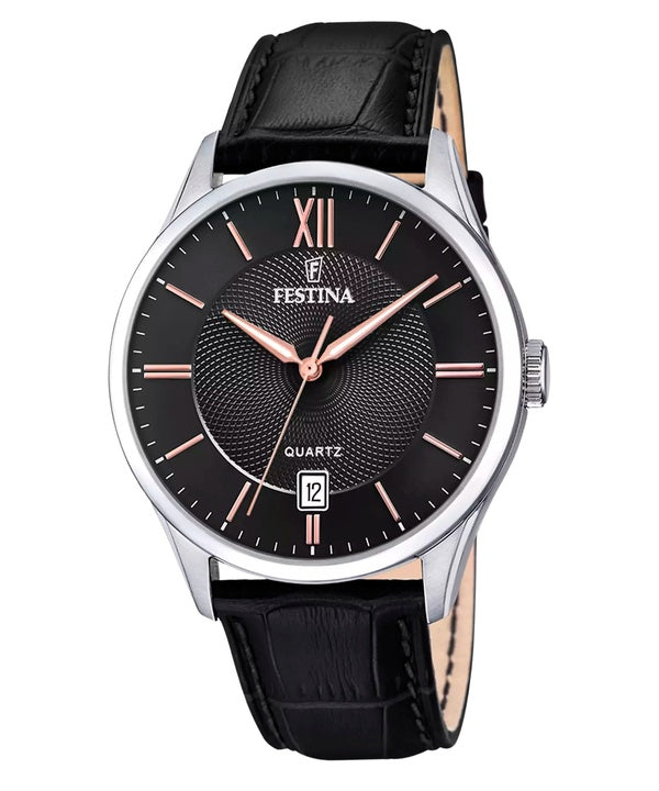 Reloj Festina Classics de cuarzo con correa de piel y esfera negra F20426-6 para hombre