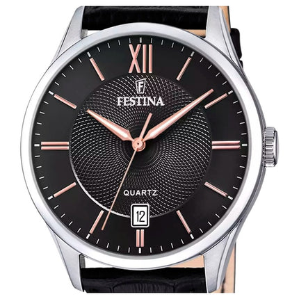 Reloj Festina Classics de cuarzo con correa de piel y esfera negra F20426-6 para hombre