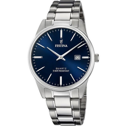 Reloj Festina Classics de acero inoxidable con esfera azul y cuarzo F20511-3 para hombre