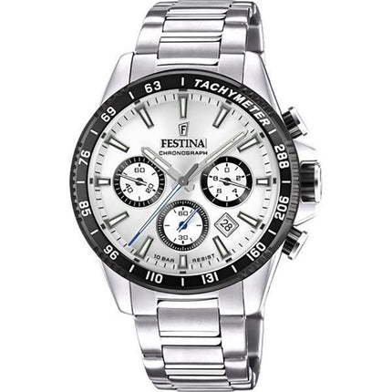 Reloj Festina Timeless Cronógrafo de acero inoxidable con esfera plateada y cuarzo F20560-1 100M para hombre