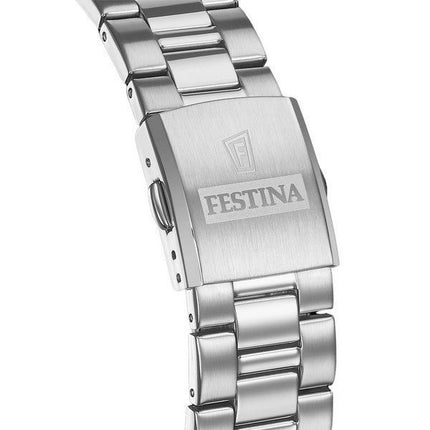 Reloj Festina Timeless Cronógrafo de acero inoxidable con esfera plateada y cuarzo F20560-1 100M para hombre