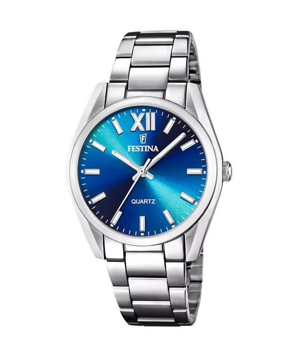 Reloj Festina Alegría de acero inoxidable con esfera azul y cuarzo F20622-I para mujer