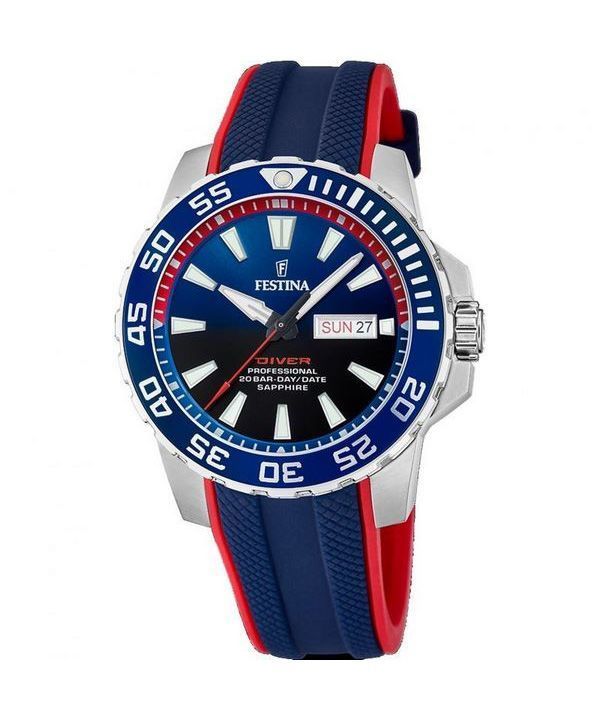 Reloj Festina Diver con correa de caucho y esfera azul de cuarzo F20662-1 200M para hombre