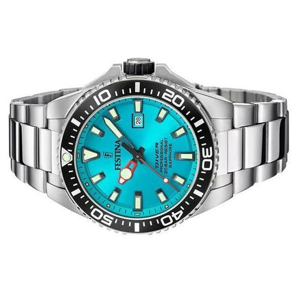 Reloj Festina Diver de acero inoxidable con esfera turquesa y cuarzo F20663-5 200M para hombre