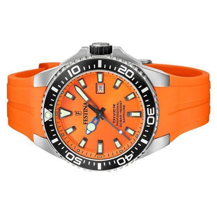 Reloj Festina Diver con correa de caucho y esfera naranja de cuarzo F20664-4 200M para hombre