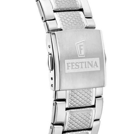 Festina Timeless Chronograph - Reloj de cuarzo para hombre, acero inoxidable, esfera negra, F20668-6, 100 m