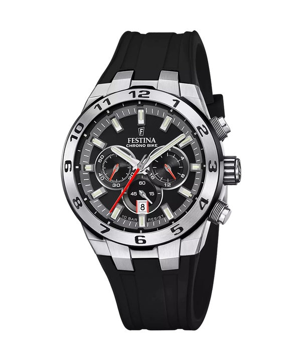 Festina Chrono Bike Reloj de cuarzo con correa de caucho y esfera negra F20671-6 100M para hombre