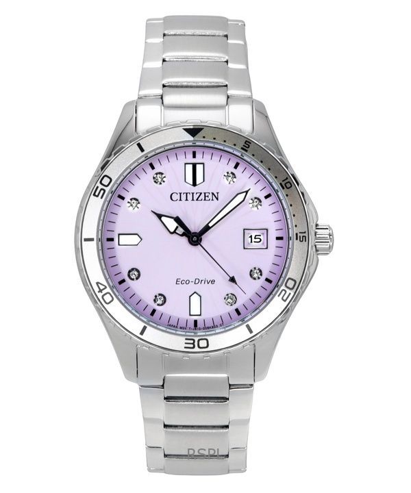 Reloj Citizen Marine Eco-Drive de acero inoxidable con esfera rosa FE6170-88X 100M para mujer